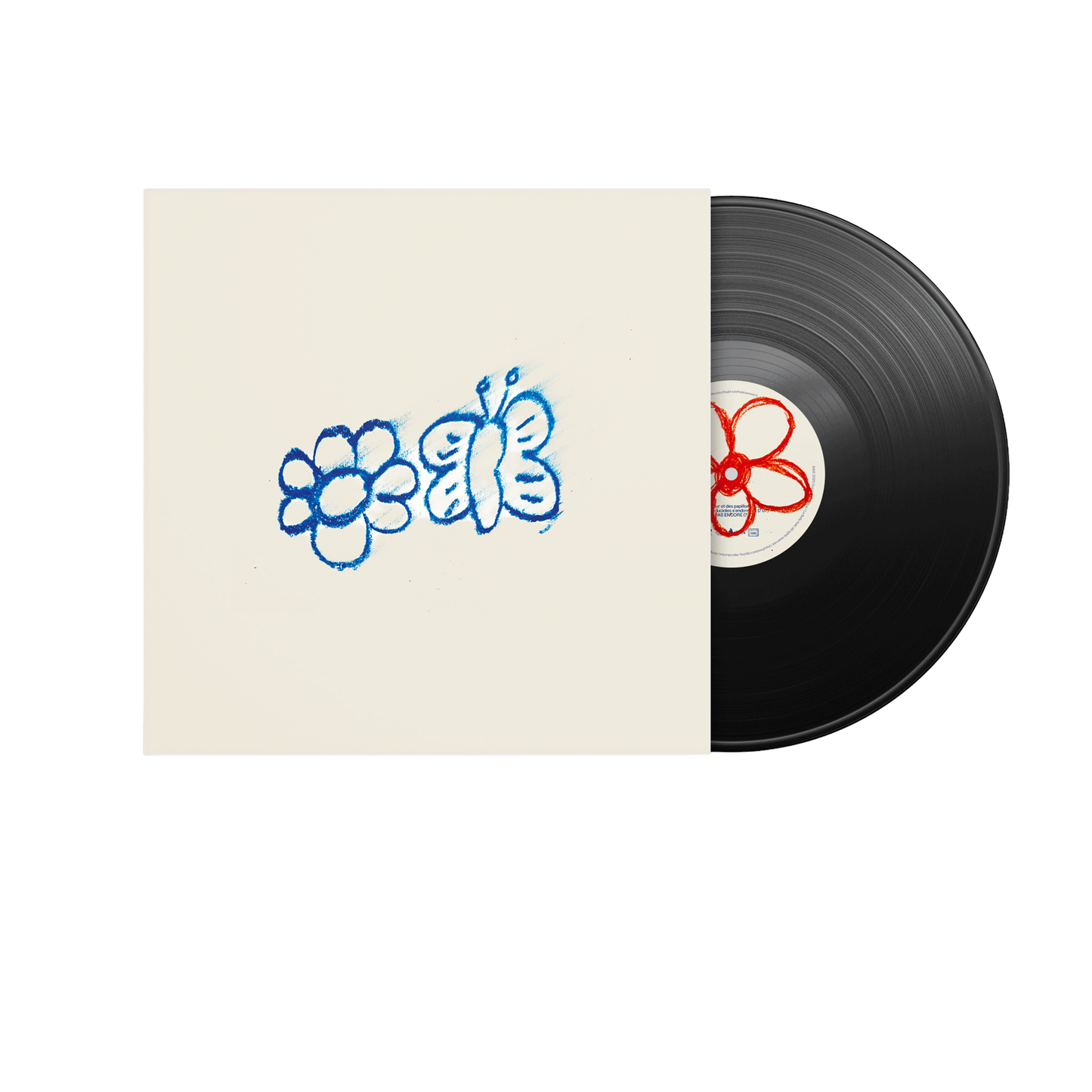 Vinyle Une fleur et des papillons