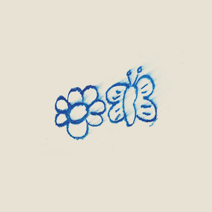 Vinyle "Une fleur et des papillons"
