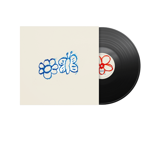 Vinyle Une fleur et des papillons